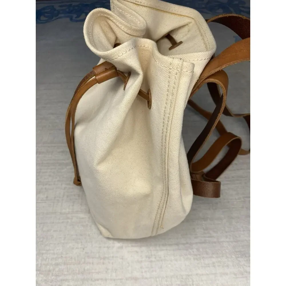Madewell Somerset Canvas & Leather Backpack Y2K Style Bag Casual Coastal Travel
